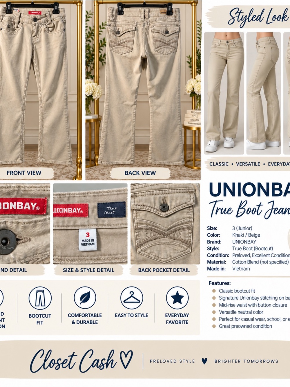 UnionBay Khaki bootcut Pants